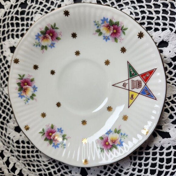 Masonic Lodge Cup & Saucer Order of the Eastern Star Elizabethan Fine Bone China - Picture 11 of 14